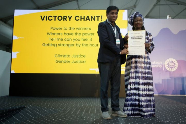 pakistani environmentalist javed hussain wins gender just climate solutions award at cop27 in egypt photo annabelle avril wecf pakistani environmentalist javed hussain wins gender just climate solutions award at cop27 in egypt photo annabelle avril wecf