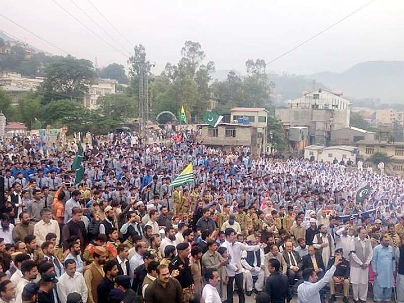 students in ajk express solidarity with their fellow students in indian occupied kashmir photo express