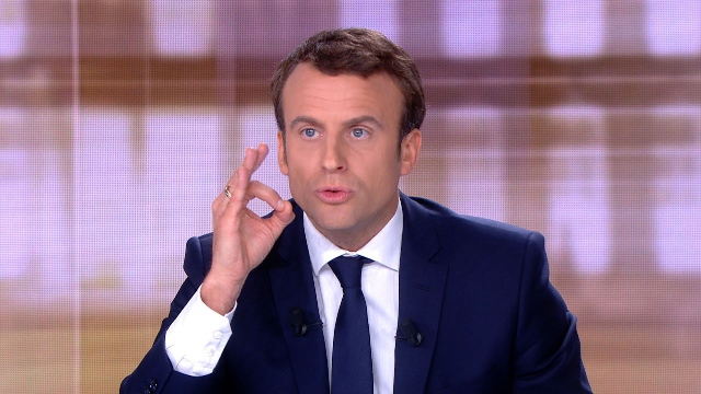 a video grab from an afp video taken on may 3 2017 during a live brodcast televised debate in television studios of french public national television channel france 2 and french private channel tf1 in la plaine saint denis photo afp