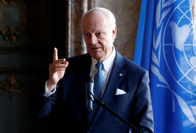 u n special envoy for syria staffan de mistura briefs the media during an international conference on the future of syria and the region in brussels belgium april 4 2017 photo reuters