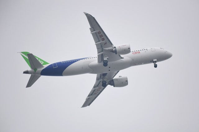 china 039 s home grown c919 passenger jet takes off from pudong international airport on its maiden flight in shanghai on may 5 2017 the first large made in china passenger plane took off on its maiden test flight on may 5 marking a key milestone on the country 039 s ambitious journey to compete with the world 039 s leading aircraft makers photo afp china 039 s home grown c919 passenger jet takes off from pudong international airport on its maiden flight in shanghai on may 5 2017 the first large made in china passenger plane took off on its maiden test flight on may 5 marking a key milestone on the country 039 s ambitious journey to compete with the world 039 s leading aircraft makers photo afp