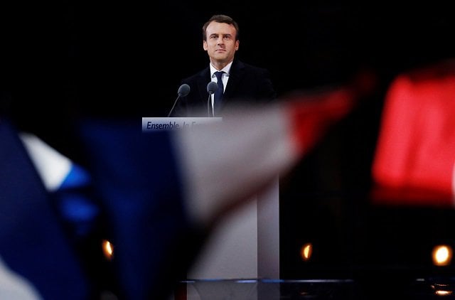 french president elect emmanuel macron delivers a speech at the pyramid at the louvre museum in paris on may 7 2017 after the second round of the french presidential election photo afp