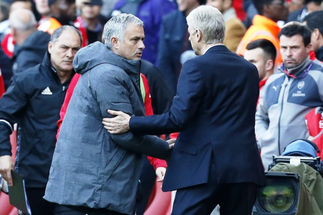 in a first wenger opened his premier league win account against mourinho after 13 attempts with a 2 0 win on sunday photo afp in a first wenger opened his premier league win account against mourinho after 13 attempts with a 2 0 win on sunday photo afp