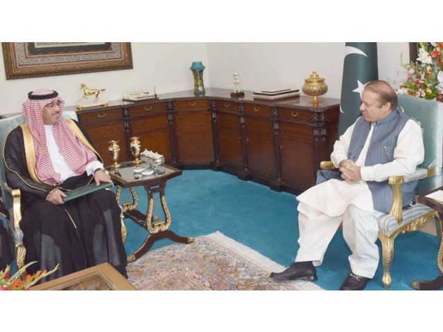 prime minister nawaz sharif in a meeting with saudi arabia 039 s minister for information and culture dr awwad bin saleh al awwad who called on the former at the prime minister 039 s house in islamabad on tuesday may 9 2017 photo radio pakistan