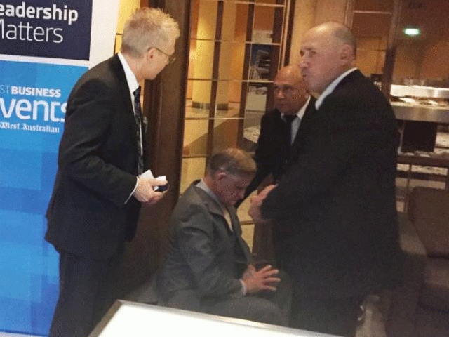 a man is detained by security after throwing a pie at qantas ceo alan joyce during a speech at a business breakfast at a hotel in perth western australia may 9 2017 photo reuters a man is detained by security after throwing a pie at qantas ceo alan joyce during a speech at a business breakfast at a hotel in perth western australia may 9 2017 photo reuters