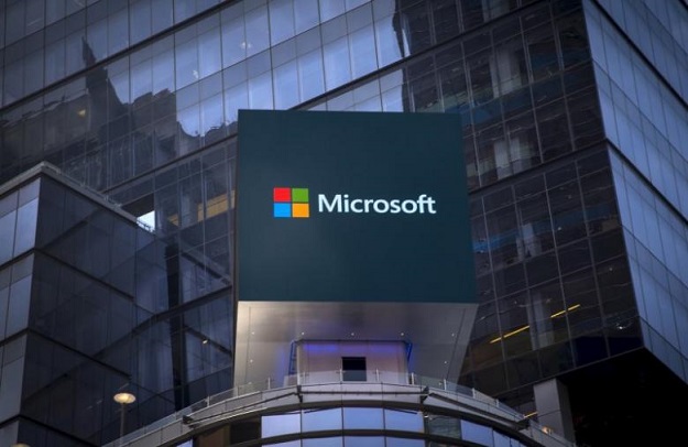 the microsoft logo is seen on an electronic billboard on an office building in new york city july 28 2015 photo reuters