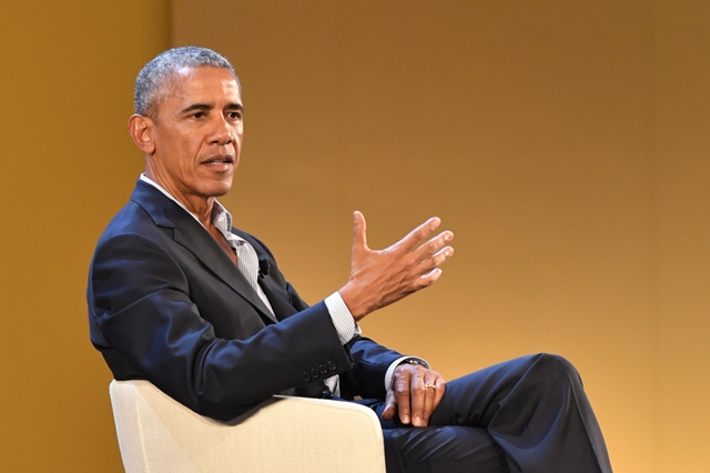 us former president barack obama delivers a speech during the third edition of quot seed amp chips the global food innovation summit quot focussing on new technologies for feeding the globe from agriculture to distribution on may 9 2017 in milan photo afp