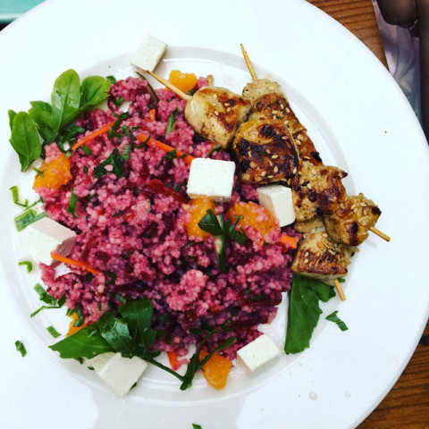 beetroot and couscous salad at mews