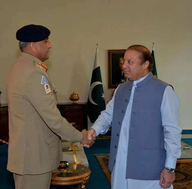 a file photo of a meeting between army chief general qamar javed bajwa meeting prime minister nawaz sharif photo pm house a file photo of a meeting between army chief general qamar javed bajwa meeting prime minister nawaz sharif photo pm house
