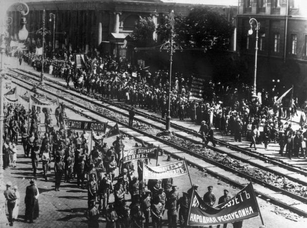 the russian revolution started with demonstrations against the war and the food supply shortages in petrograd photo afp