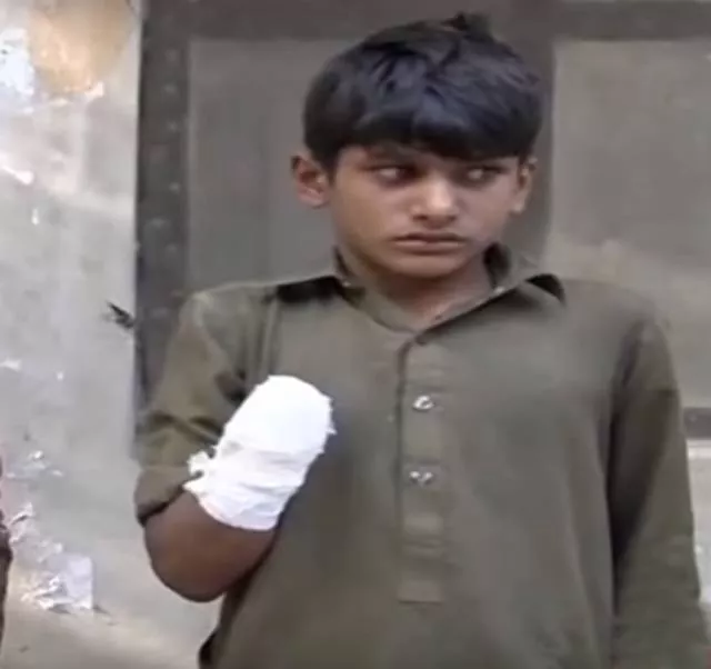 irfan 13 was employed by landlady shafqat bibi to feed cattle and work in her house for rs3 000 per month 24 news screengrab irfan 13 was employed by landlady shafqat bibi to feed cattle and work in her house for rs3 000 per month 24 news screengrab