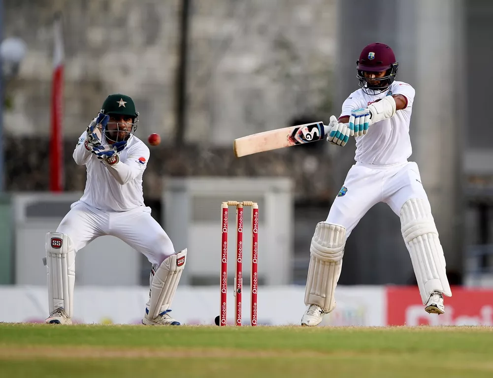 shane dowrich and jason holder were holding the wicket for west indies at the end of day three photo afp shane dowrich and jason holder were holding the wicket for west indies at the end of day three photo afp