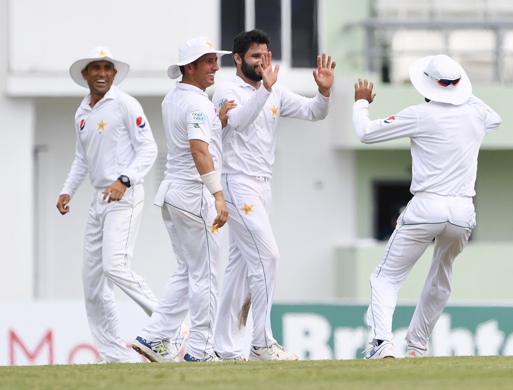 rule the roost azhar thinks pakistan have enough runs on the board to dominate the match by putting pressure on the west indies on a spinning track photo afp