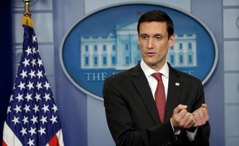 tom bossert homeland security advisor to president trump announces that trump today signed an executive order to bolster the government 039 s cyber security and protect the nation 039 s critical infrastructure from cyber attacks during a news briefing at the white house photo reuters