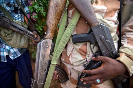 an armed fighter belonging to the 3r armed militia displays his weapon in the town of koui central african republic photo reuters