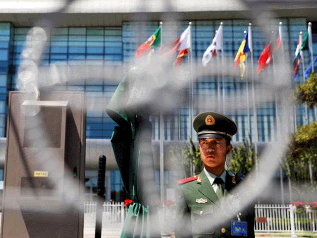 a paramilitary policeman secures the venue of the belt and road forum in beijing china may 14 2017 photo reuters