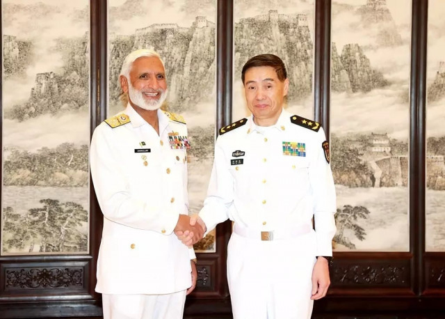 admiral muhammad zakaullah meet vice admiral shen jinlong in beijing china on monday photo pakistan navy admiral muhammad zakaullah meet vice admiral shen jinlong in beijing china on monday photo pakistan navy