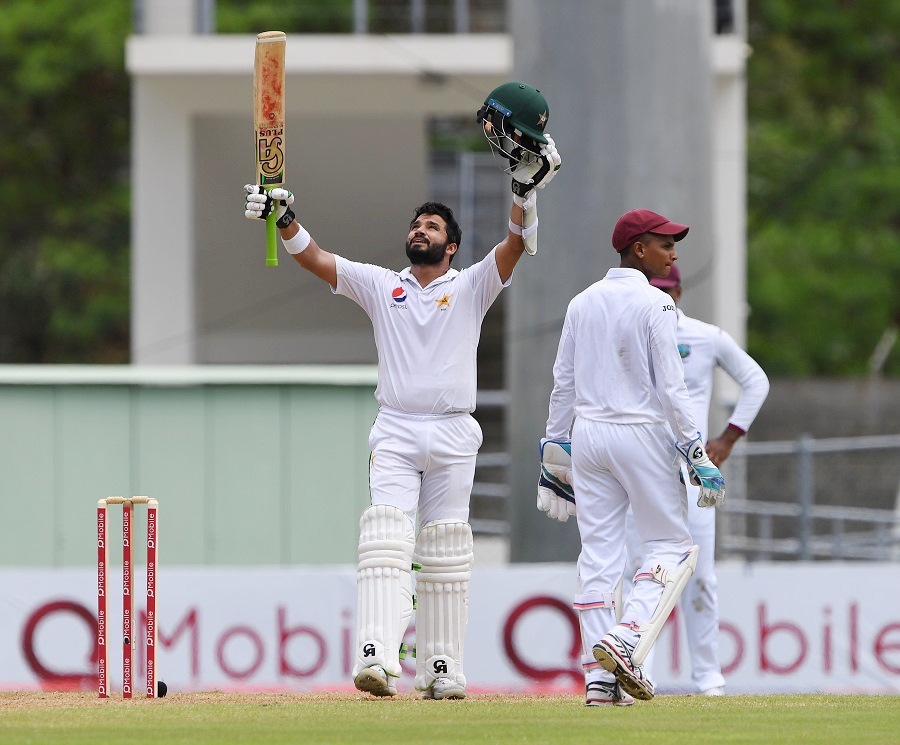 azhar scored two centuries in the three test series against west indies photo afp