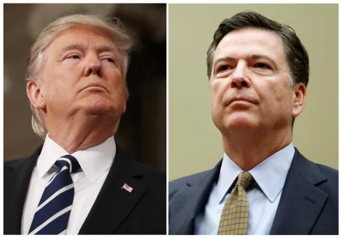 a combination photo shows us president donald trump and former fbi director james comey photo reuters a combination photo shows us president donald trump and former fbi director james comey photo reuters