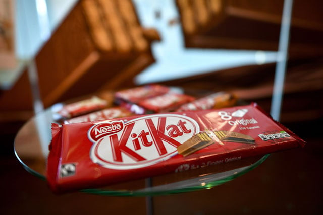 this file photo taken on october 20 2016 shows a kitkat on display in the showroom of swiss food giant 039 s nestle in vevey photo afp this file photo taken on october 20 2016 shows a kitkat on display in the showroom of swiss food giant 039 s nestle in vevey photo afp