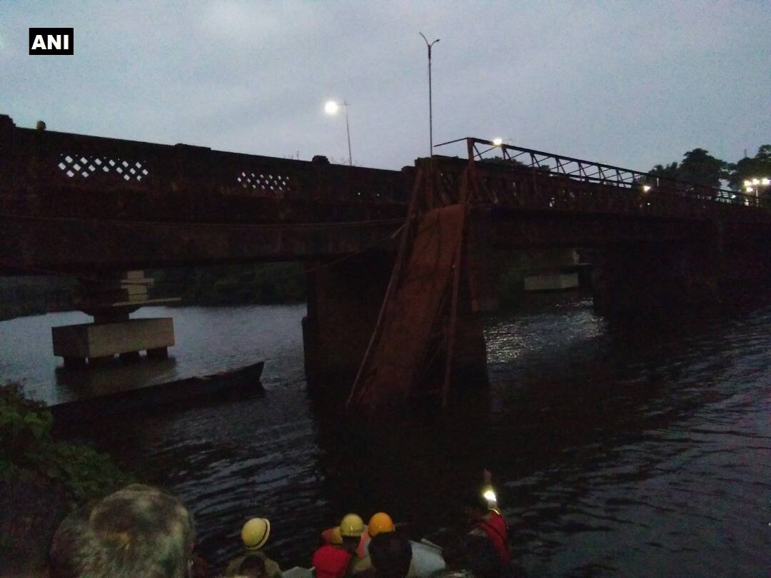 the bridge collapsed in goa india photo courtesy ani