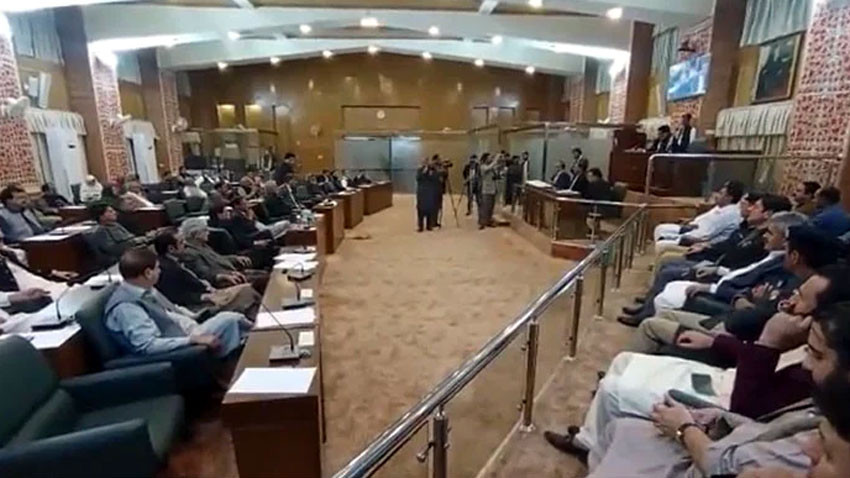 chaudhry anwar ul haq elected unopposed as the new prime minister of ajk during the meeting of the state legislative assembly in muzaffarabad on april 19 photo radio pakistan