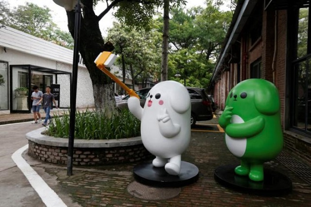 wechat mascots are displayed inside tit creativity industry zone where tencent office is located in guangzhou china may 9 2017 picture taken may 9 2017 photo reuters