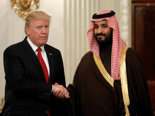 in this file photo us president donald trump and saudi deputy crown prince and minister of defence mohammed bin salman meet at the white house in washington us march 14 2017 photo reuters in this file photo us president donald trump and saudi deputy crown prince and minister of defence mohammed bin salman meet at the white house in washington us march 14 2017 photo reuters