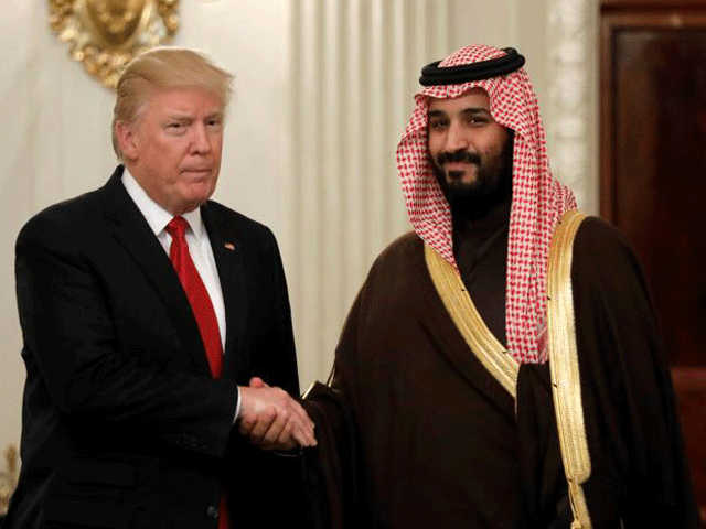 in this file photo us president donald trump and saudi deputy crown prince and minister of defence mohammed bin salman meet at the white house in washington us march 14 2017 photo reuters