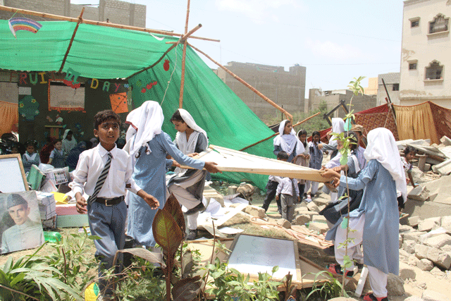 another school razed to the ground in karachi