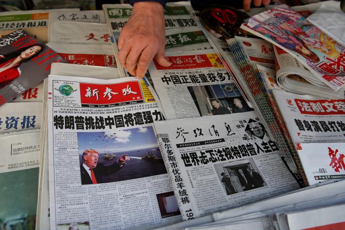 chinese newspapers at a newsstand in shanghai china january 21 2017 photo reuters