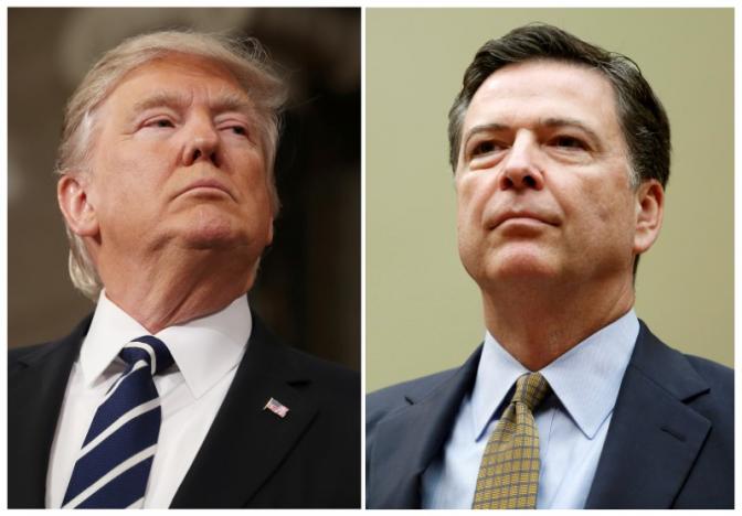 a combination photo shows us president donald trump and former fbi director james comey photo reuters