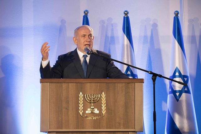 israeli prime minister benjamin netanyahu speaks during a ceremony marking the 50th anniversary of the 1967 israeli arab war in the old city of jerusalem on may 21 2017 photo afp