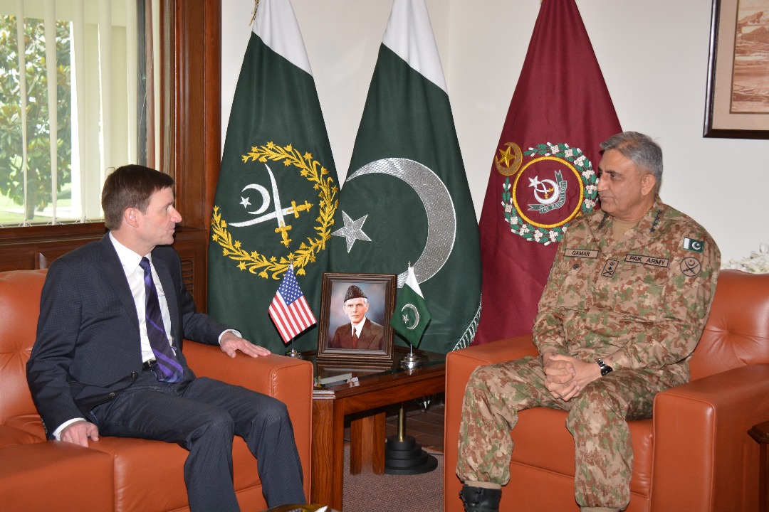 us ambassador david hale calls on army chief general qamar bajwa at the ghq in rawalpindi on monday photo ispr