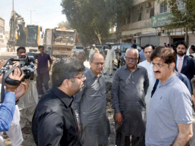 sindh chief minister murad ali shah inspects the ongoing work of repair and reconstruction of roads and drains on saturday photo ppi sindh chief minister murad ali shah inspects the ongoing work of repair and reconstruction of roads and drains on saturday photo ppi