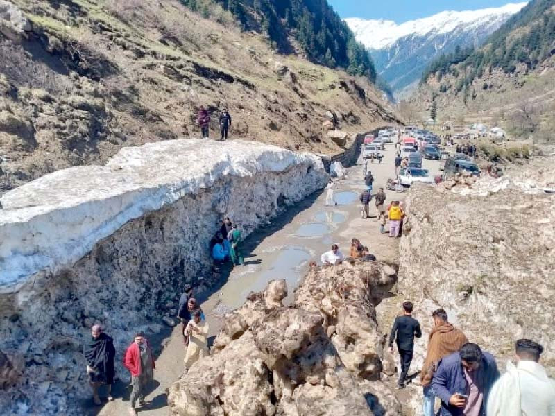 kaghan road has been blocked after a glacial burst photo express