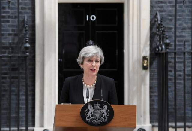 britain 039 s prime minister theresa may speaks outside 10 downing street in london may 23 2017 photo reuters britain 039 s prime minister theresa may speaks outside 10 downing street in london may 23 2017 photo reuters