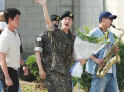 bts star jin finishes army service in s korea bts star jin finishes army service in s korea
