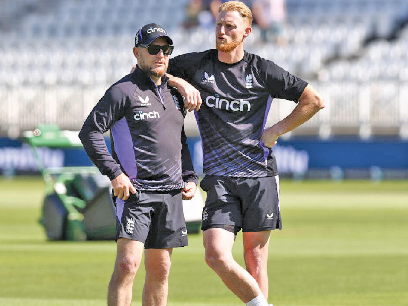 england head coach brendon mccullum and captain ben stokes r have made several changes to the test side photo afp