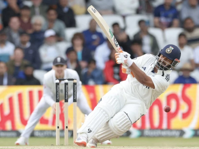 india s rishabh pant miscues a shot during his brilliant second hundred against england in headingley test on monday photo afp india s rishabh pant miscues a shot during his brilliant second hundred against england in headingley test on monday photo afp