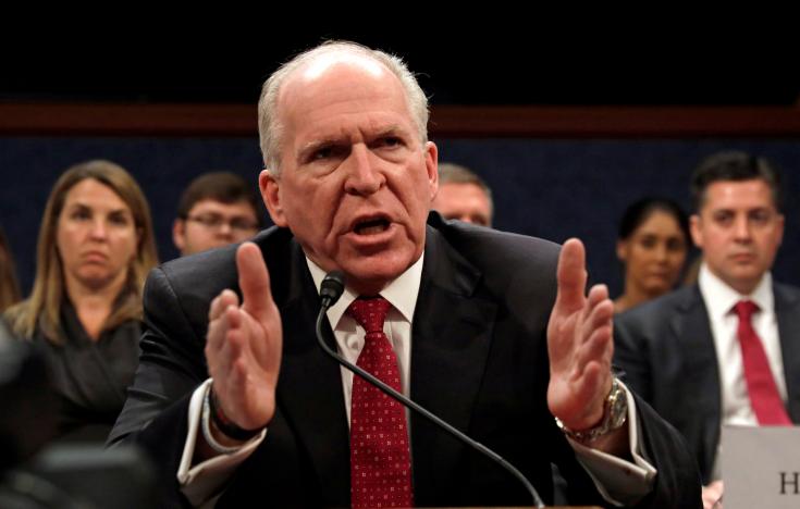 former cia director john brennan testifies before the house intelligence committee to take questions on russian active measures during the 2016 election campaign in the us capitol in washington us may 23 2017 photo reuters