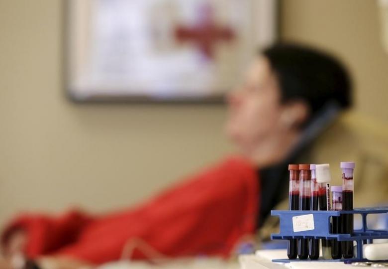 a man has blood platelets drawn at a hospital photo reuters