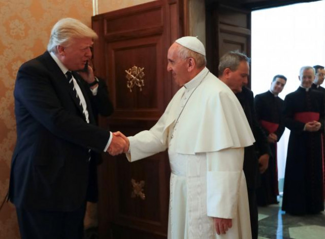pope francis meets u s president donald trump and his wife melania during a private audience at the vatican may 24 2017 photo reuters pope francis meets u s president donald trump and his wife melania during a private audience at the vatican may 24 2017 photo reuters