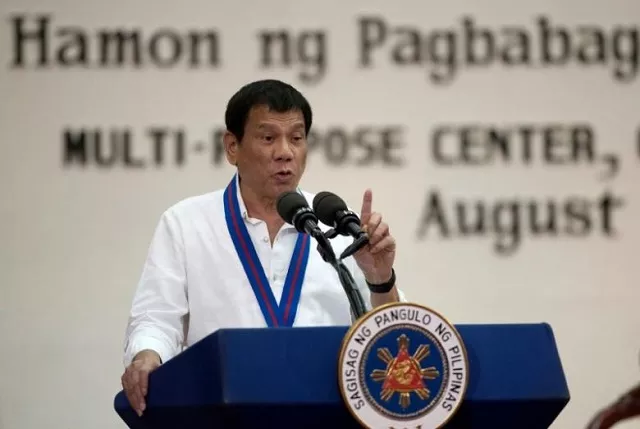 philippine president rodrigo duterte gestures while delivering a speech during the 115th police service anniversary at the philippine national police pnp headquarters in quezon city metro manila philippines photo reuters philippine president rodrigo duterte gestures while delivering a speech during the 115th police service anniversary at the philippine national police pnp headquarters in quezon city metro manila philippines photo reuters