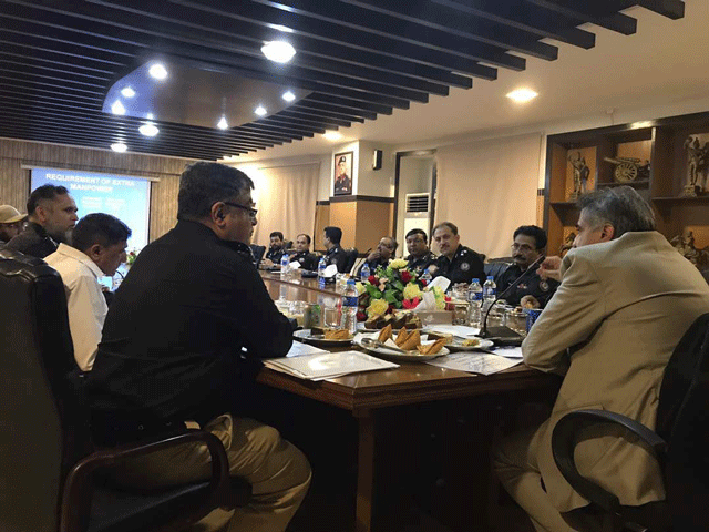 later in the evening on thursday the home minister convened another meeting with senior police officials at the karachi police office this time a large number of senior police officials ranking from additional igs to ssps attended the meeting photo courtesy karachi police office