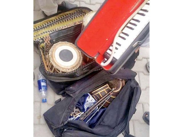 musical instruments that police confiscated after the event photo izhar ullah express musical instruments that police confiscated after the event photo izhar ullah express