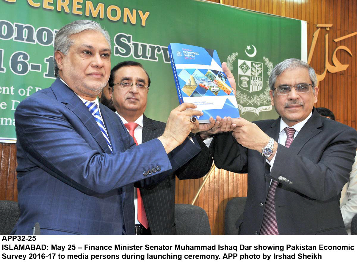 ishaq dar launches the economic survey 2016 17 photo app