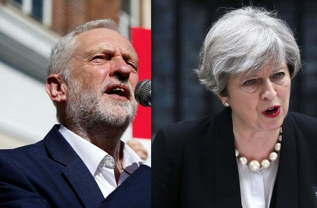 l labour leader jeremy corbyn and r prime minister theresa may photo reuters l labour leader jeremy corbyn and r prime minister theresa may photo reuters
