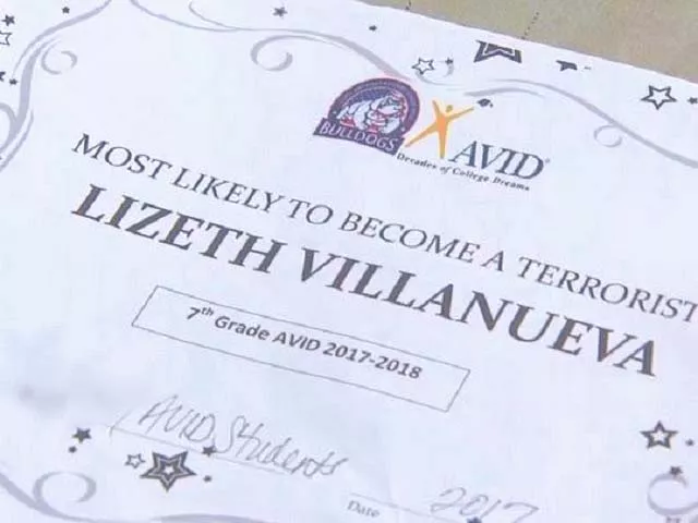 the channelview independent school district is disciplining teachers who named lizeth villanueva as the student quot most likely to become a terrorist quot photo khou tv houston the channelview independent school district is disciplining teachers who named lizeth villanueva as the student quot most likely to become a terrorist quot photo khou tv houston
