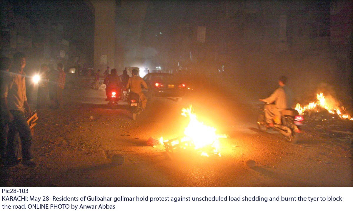 citizens are protesting the fifth day of unannounced power outages in karachi photo online